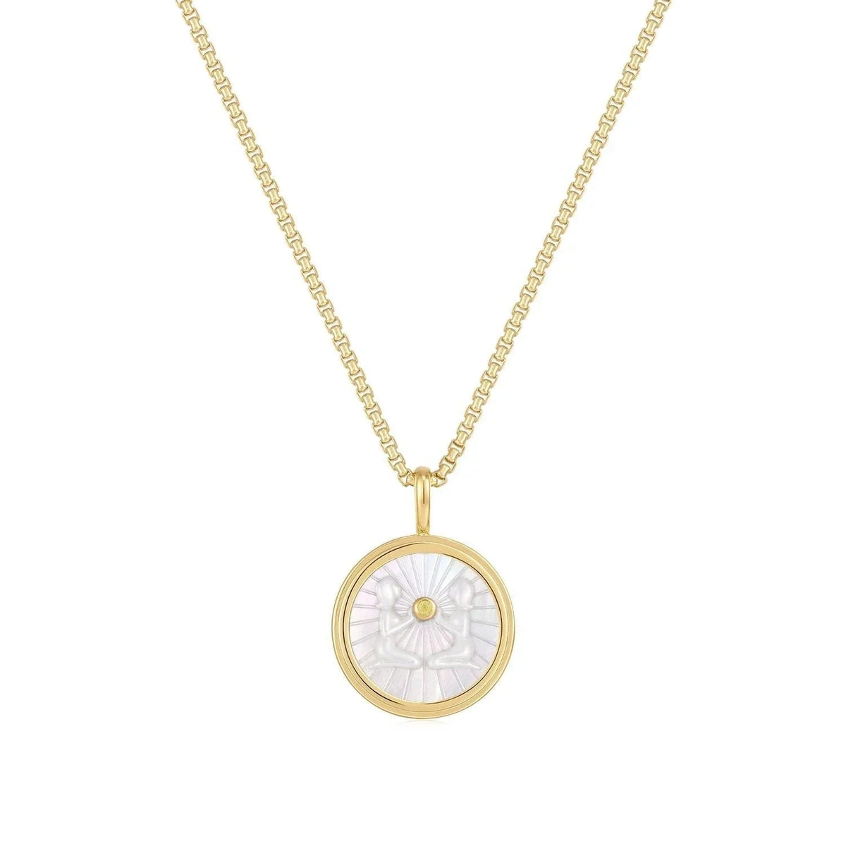 Zodiac Gemini Mother Of Pearl Necklace
