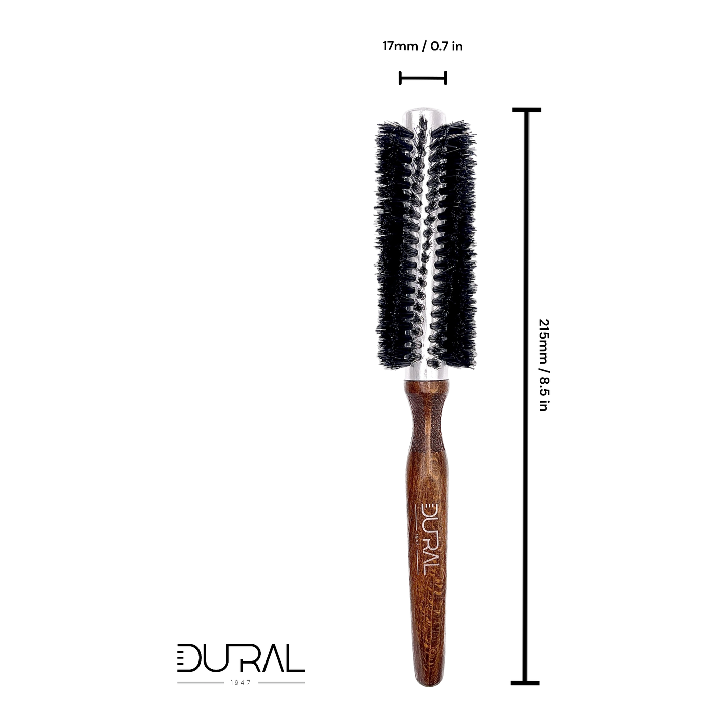 Dural Hair Brush 12 Rows Wood/Steel Pure Wild Boar Bristles