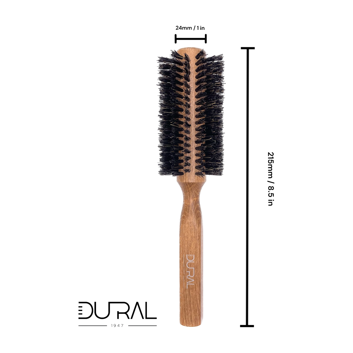 Dural RoundStyler Hair Brush 14 Rows Wood Pure Wild Boar Bristles