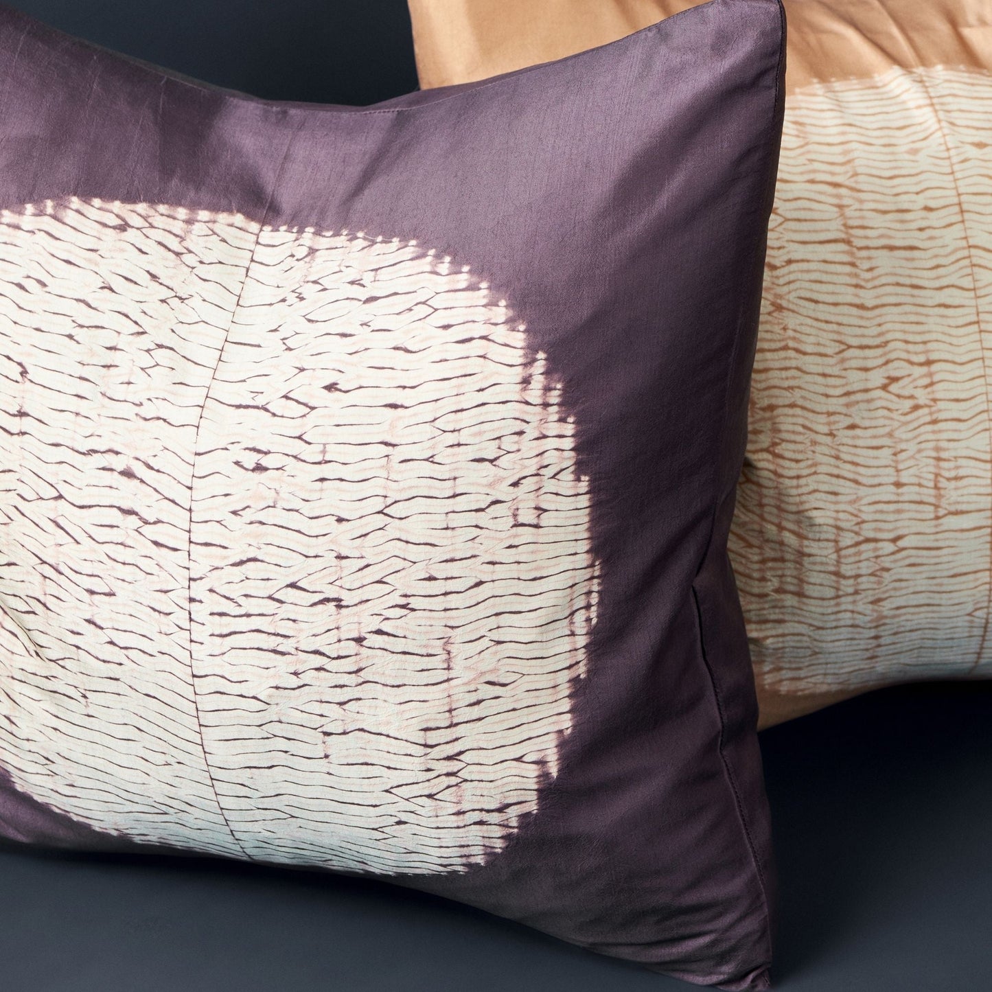 Shunya Black Handcrafted Shibori Print Mulberry Silk Pillow