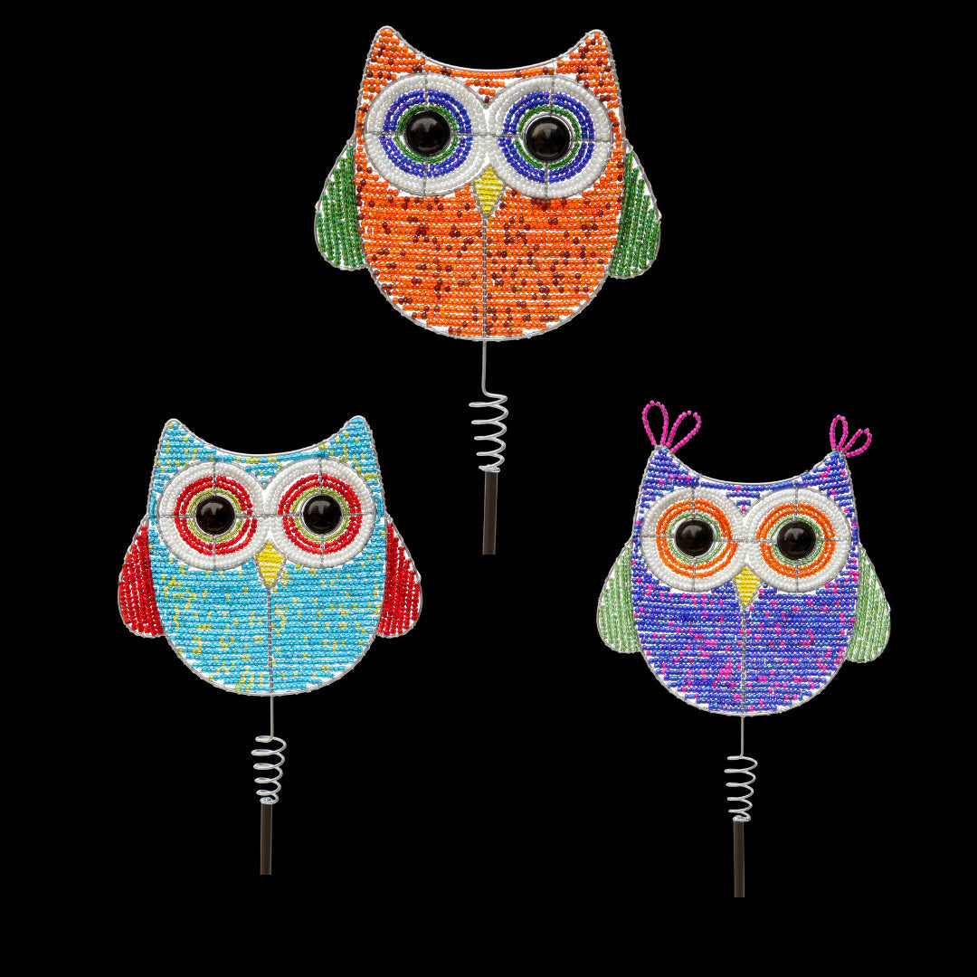 Owl Garden Stake, Asst (Set of 3)