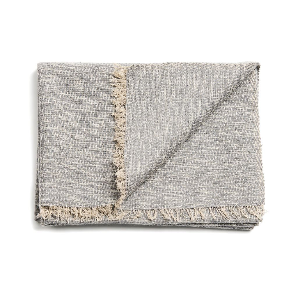 Limestone Gray Soft Cashmere Merino Handloom Scarf
