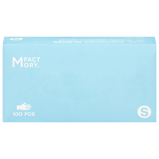 MFactory. Vinyl Powder Free Disposable Gloves, Small