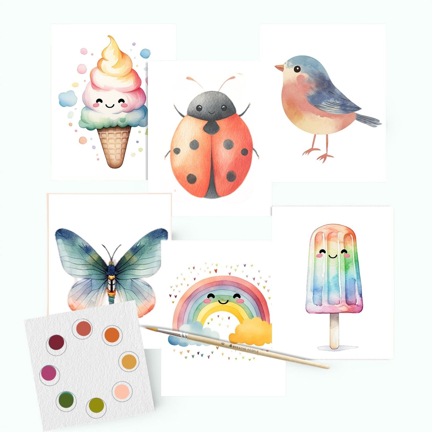 Summer Fun Watercolor Postcard Kit — Paint, Keep, or Send to Someone You Love