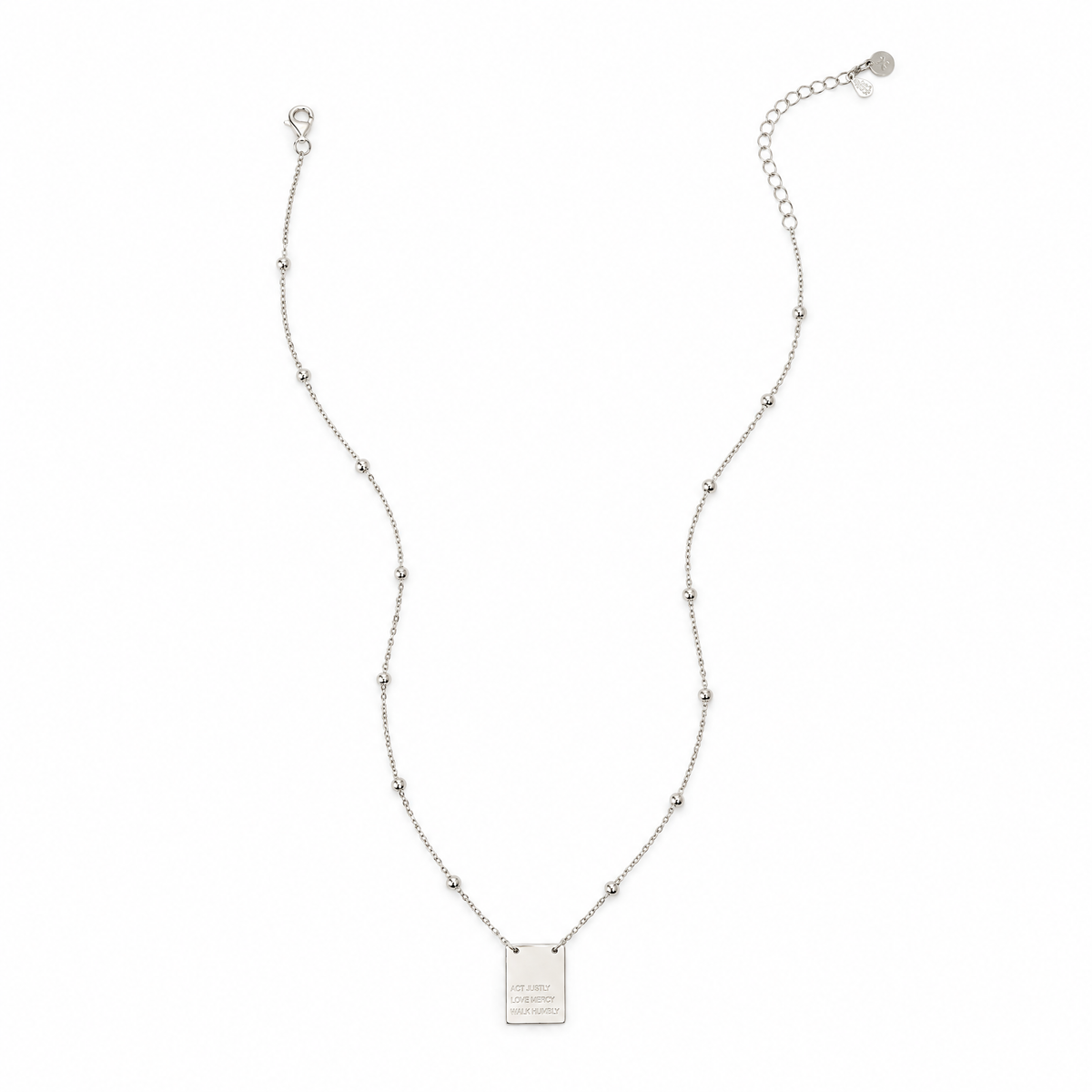 Act Justly Necklace in Sterling Silver