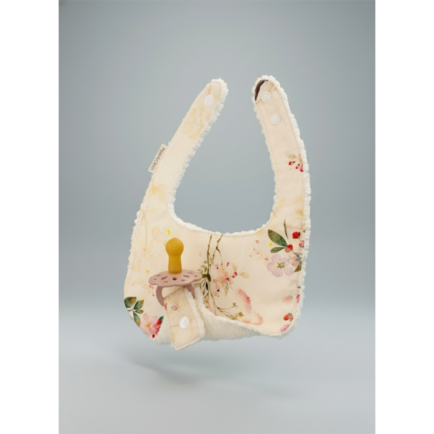 Soothe & Snap Pacifier Bib – Ivory Botanical