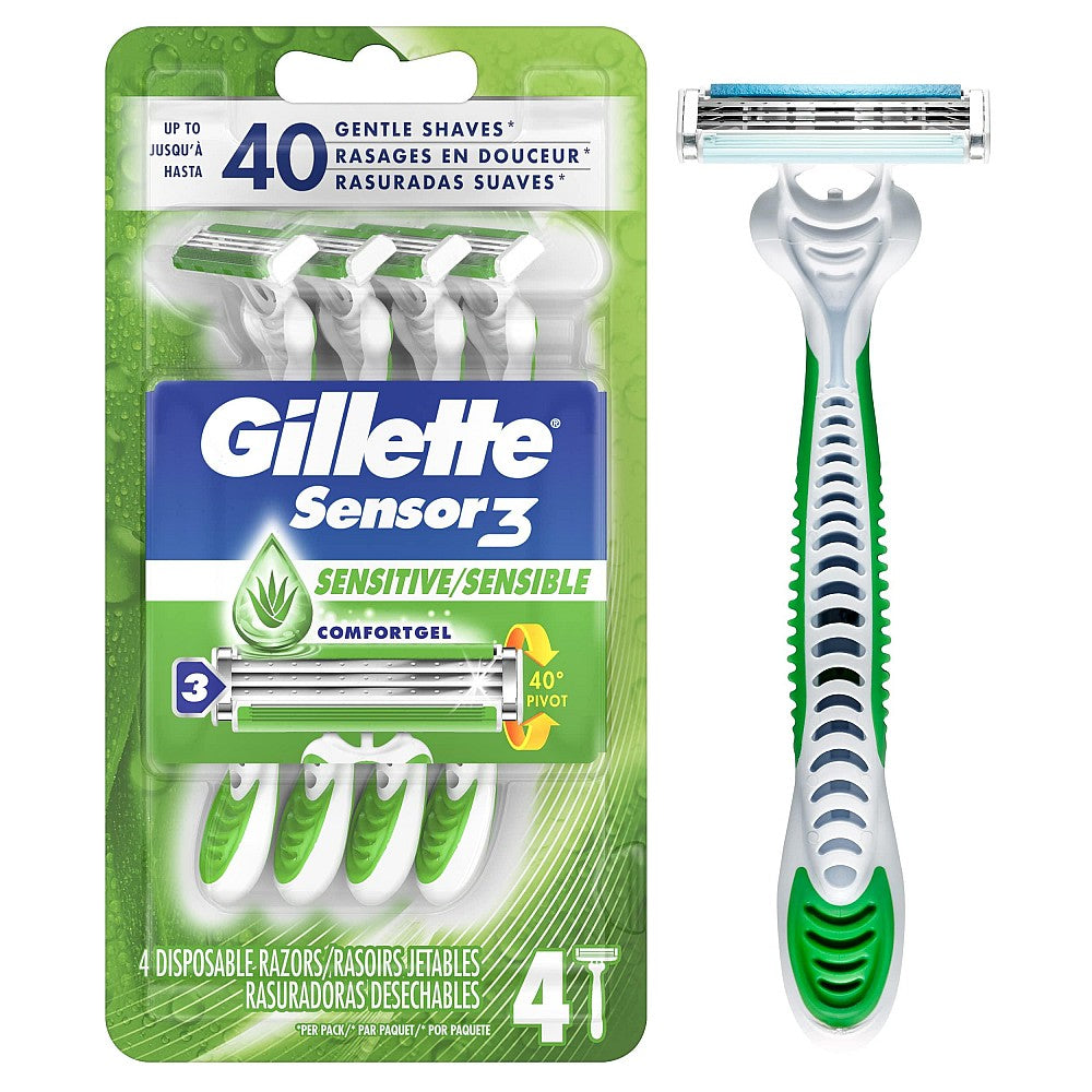 Gillette Sensor 3 Sensitive Disposable Razors With Mach 3 Razor