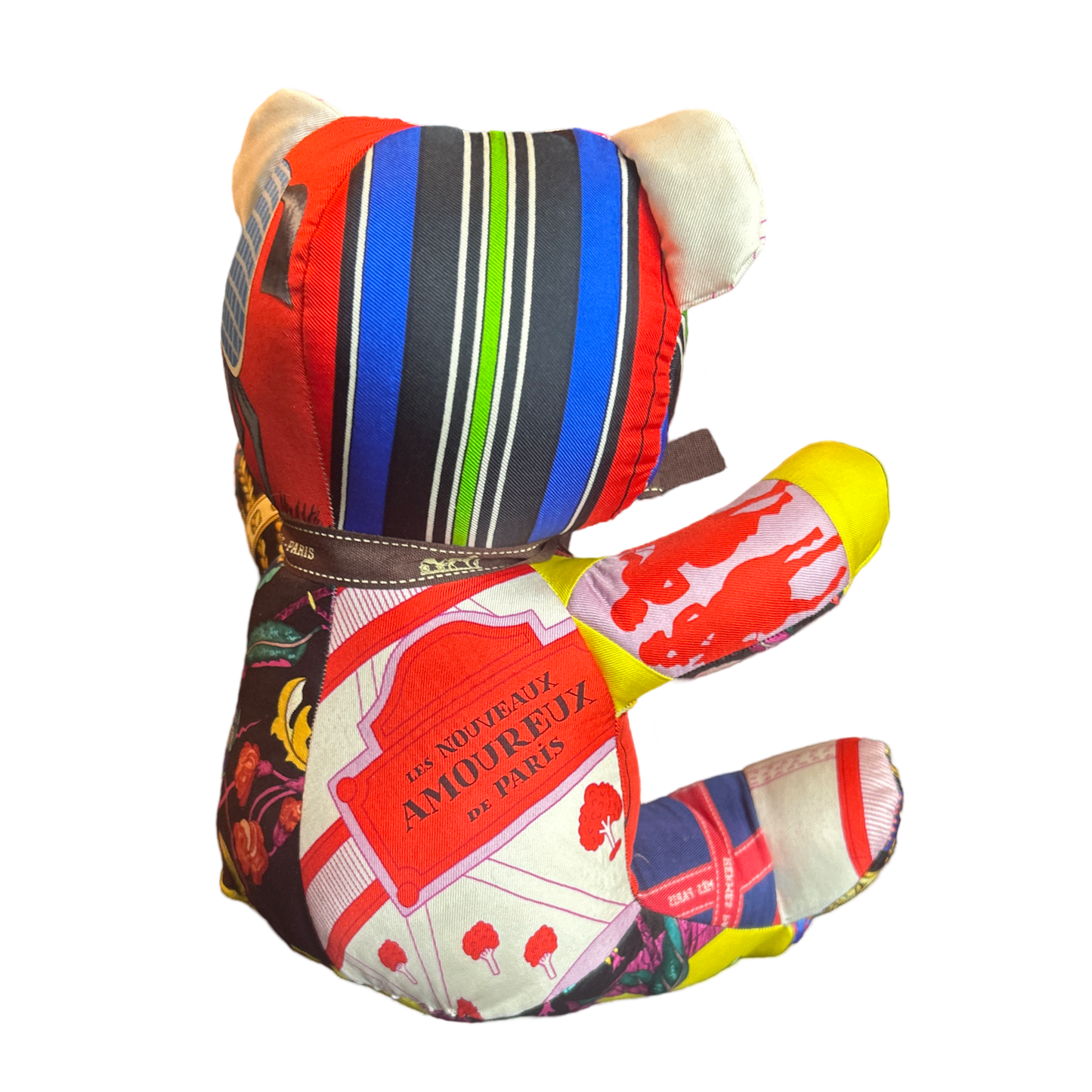 Vintage Silk Scarf Patchwork Teddy Bear