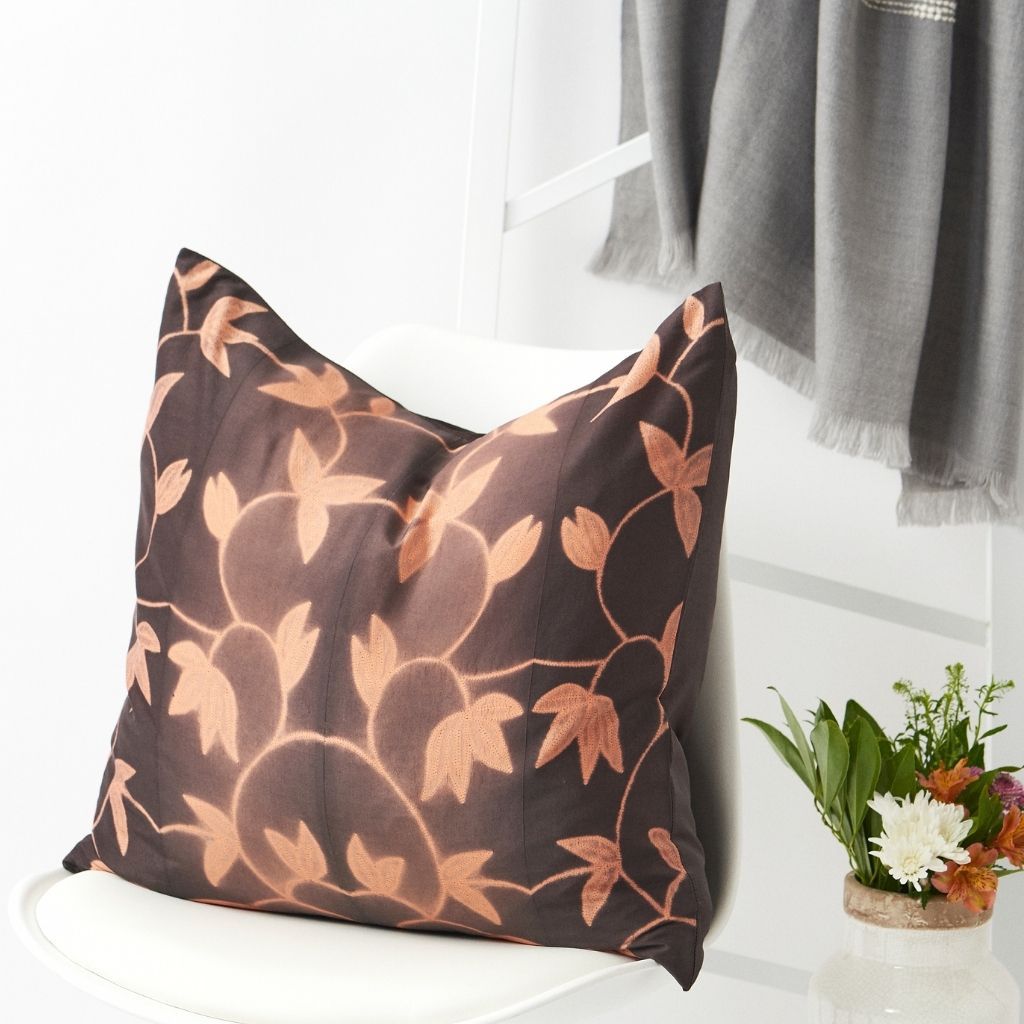 Folio Ebony Handcrafted Shibori Mulberry Silk Pillow