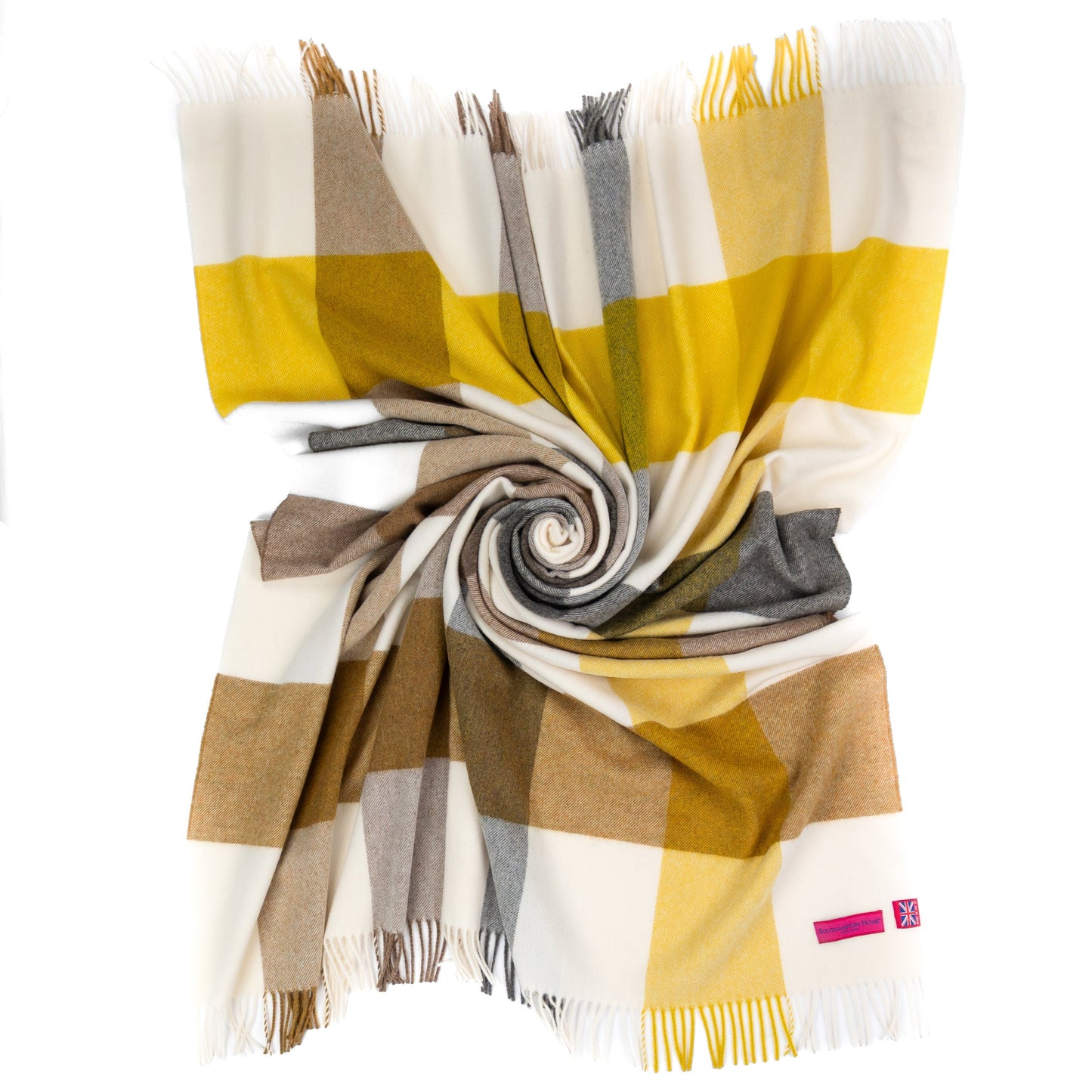 Southampton Home Merino Wool Throw – Block Gold | UK Made - Osadia Concept Store