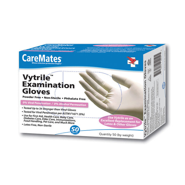 CareMates Vytrile Exam Latex Free Gloves, Small Gloves