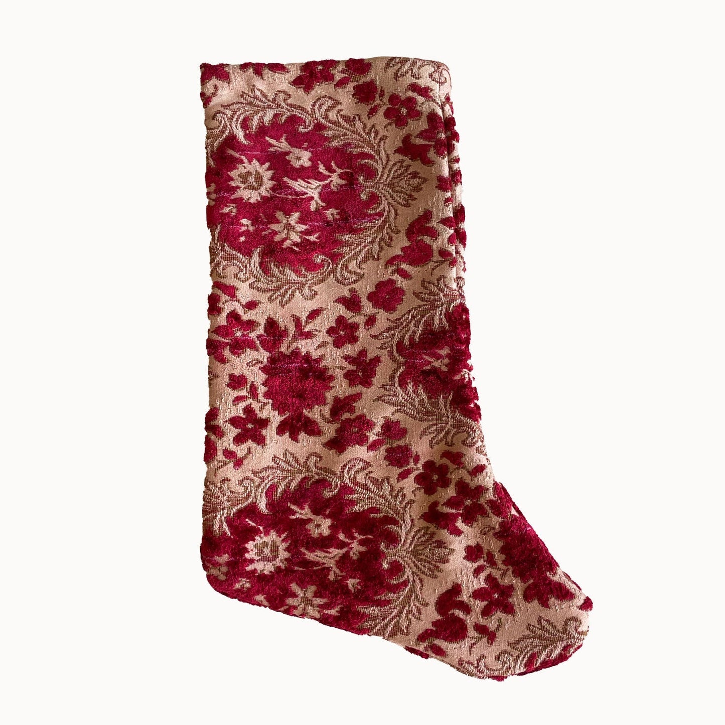 Upcycled Christmas Stocking - Fuchsia Velvet