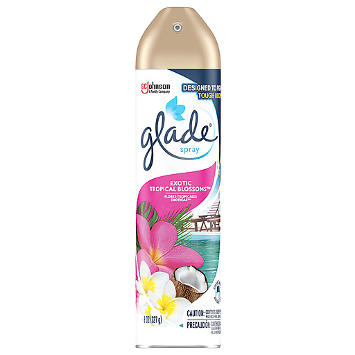 Glade Room Spray, Exotic Tropical Blossoms, Aerosol Spray Air Freshener, Designed To Fight Tough Odors, 8 FL OZ