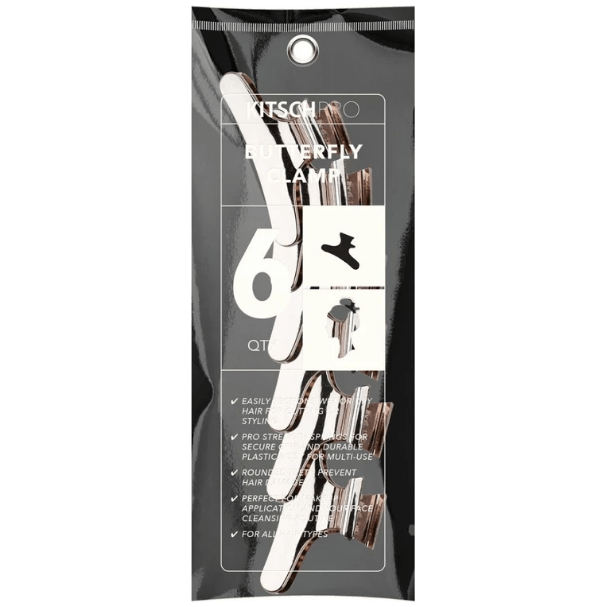 KitSch Rose Gold Butterfly Clips 6pcs