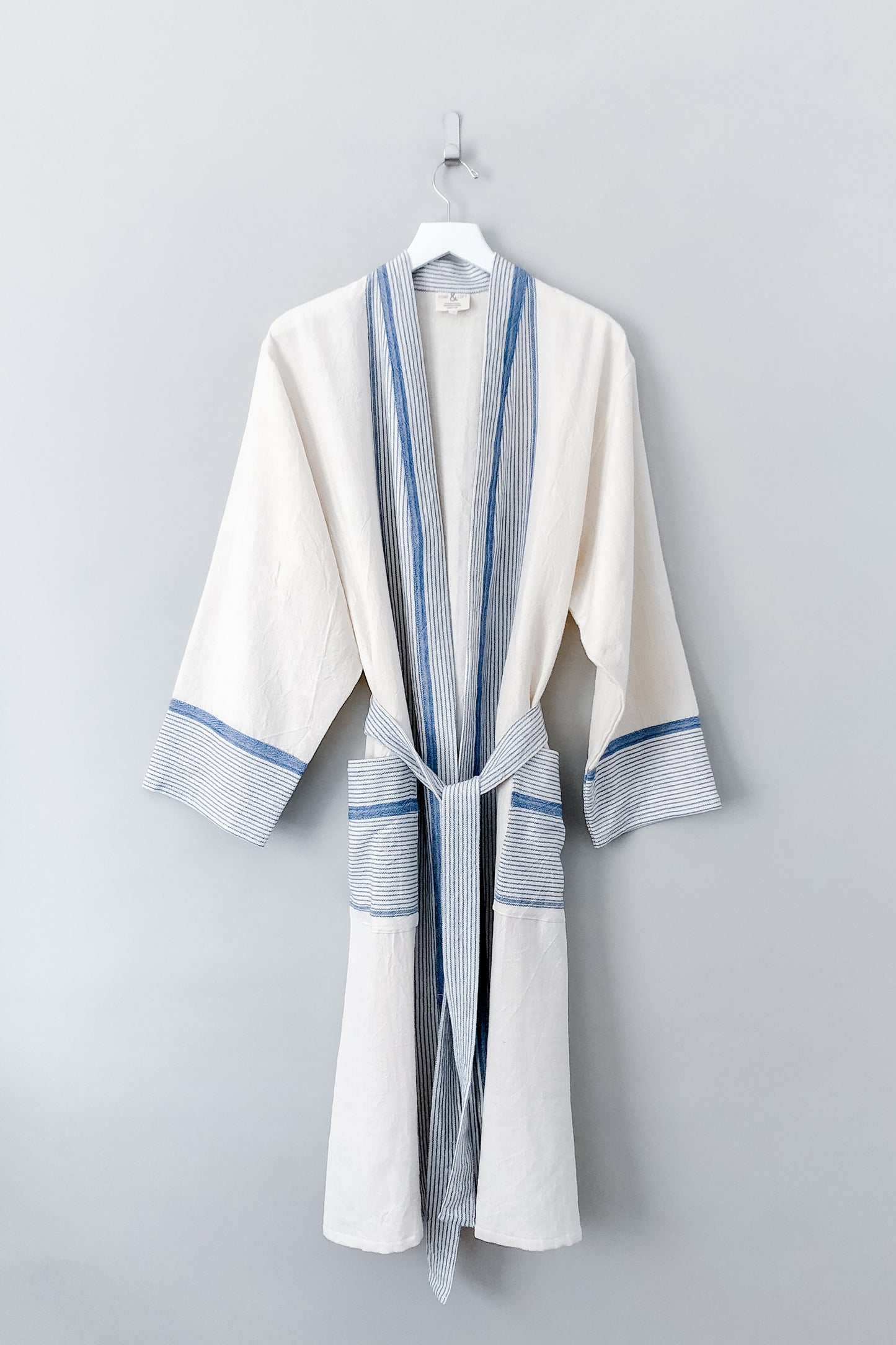 Ivory Blue Tribeca Long Bathrobe