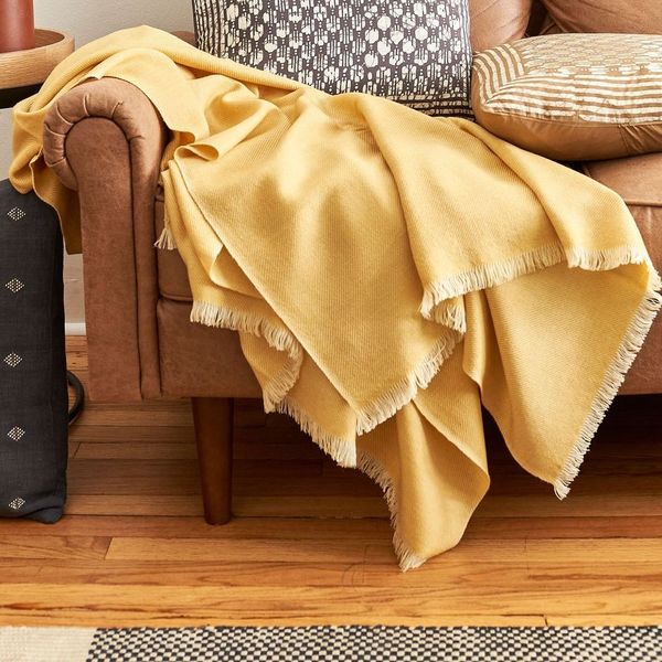 Dandelion Yellow Handloom Merino Throw