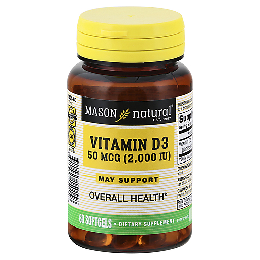 Mason Natural Vitamin D 2000 IU Softgels Ultra Strength - 60ct