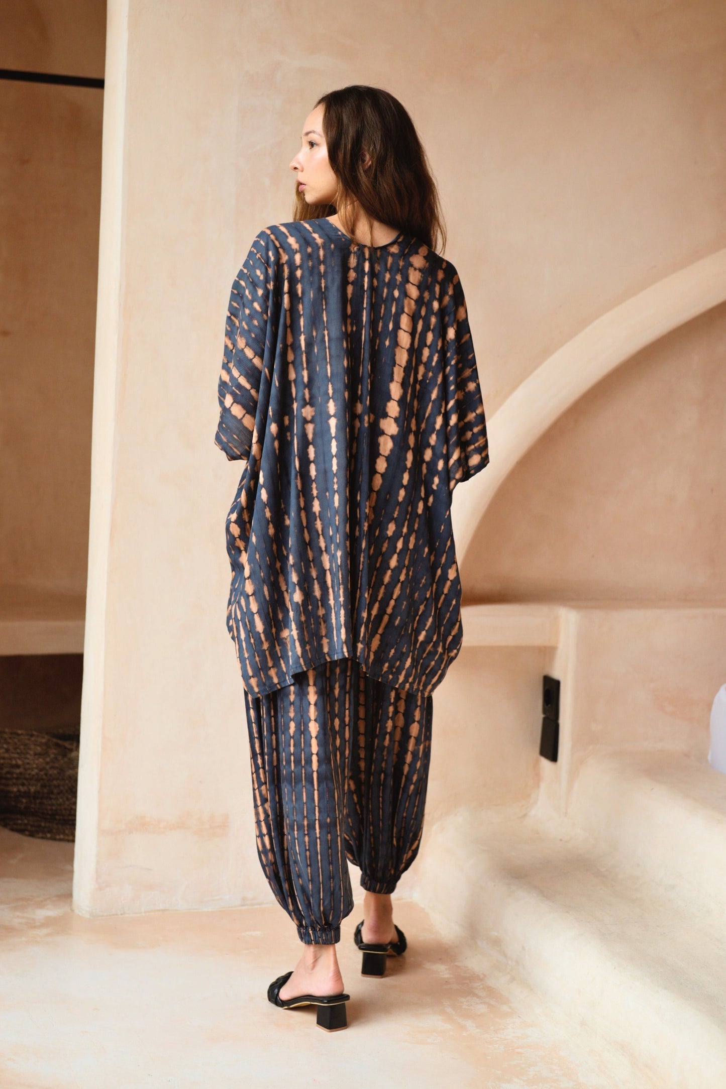Angela Short Kimono Duster in Deep Sea Blue
