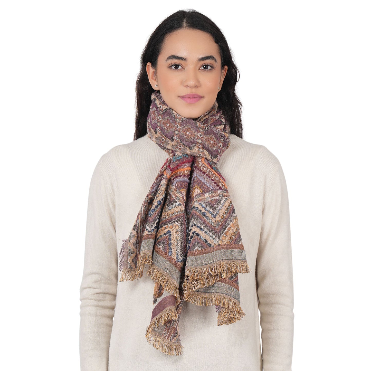 Sierra Geometric Scarf - Lavender