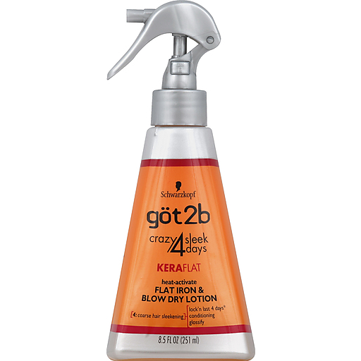 Got2B Crazysleek Flat Iron & Blow Dry Lotion, XL Conditioning