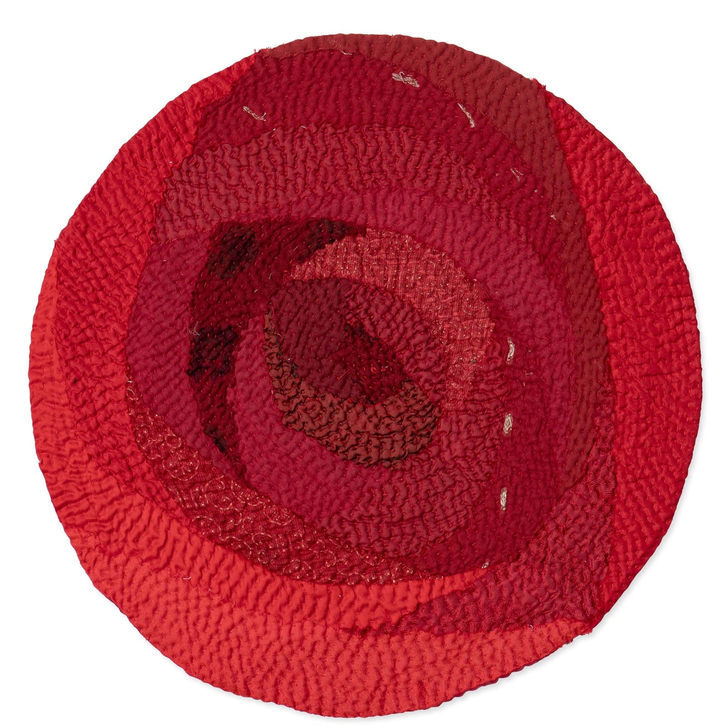 S/2 Roase Fray Patch Kantha Red Rose Placemat