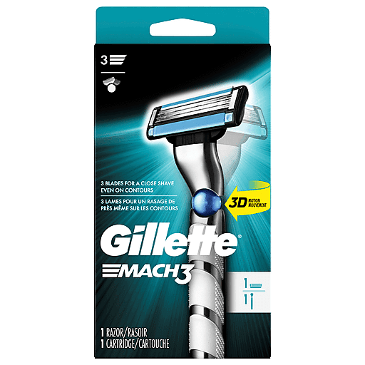 Gillette Mach3 3D Men's Razor Handle + 1 Blade Refill