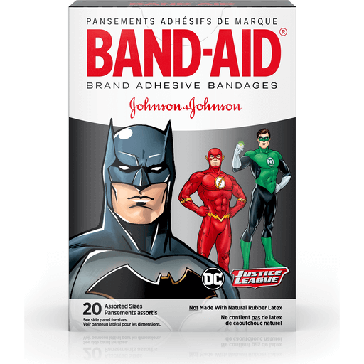 Band Aid Brand BAND-AID Adhesive Bandages, DC Comics Justice League, Assorted Sizes