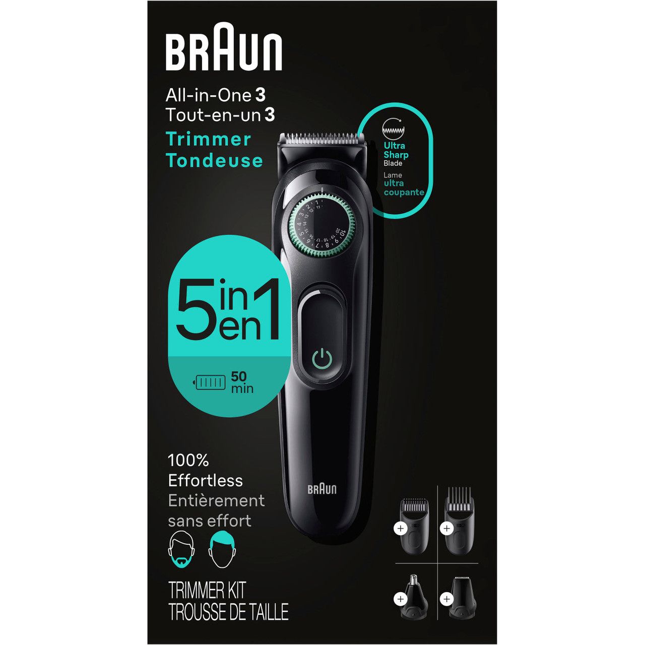 Braun Series 3 3450 5-in-1 Men S Grooming Kit With Beard Hair Trimmer Black