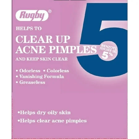 Rugby Acne Medication 5 Benzoyl Peroxide 5% 1 Oz