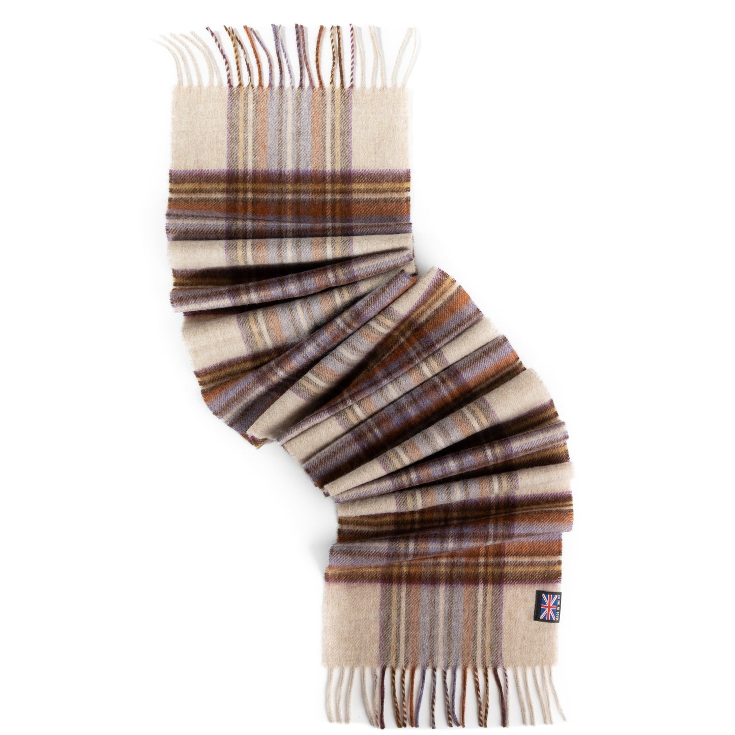 Prince of Scots Fringed Merino Wool Scarf (Dress Heather Stewart)