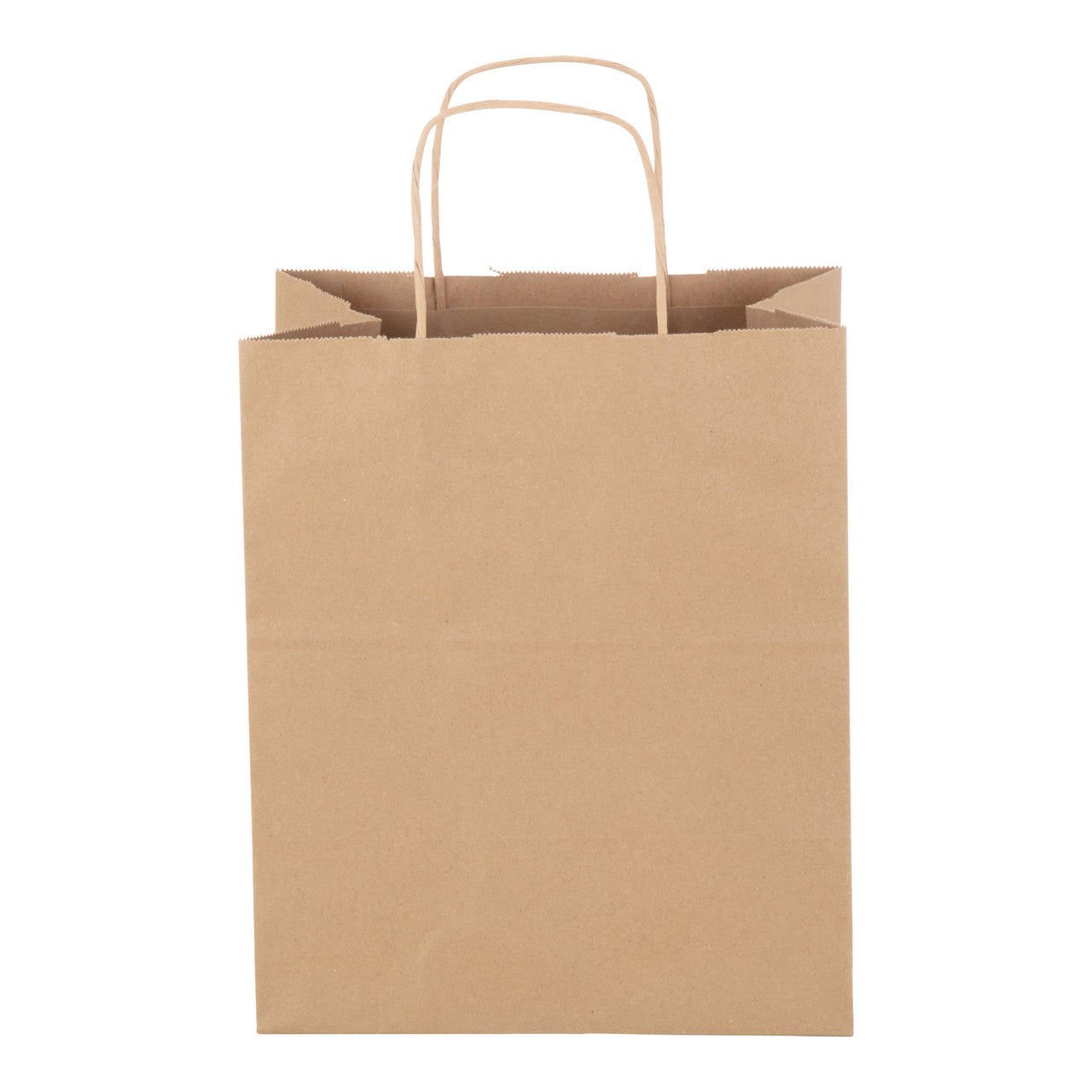Duro 10 x 6.75 x 12 in Bistro Natural Kraft Paper Shopping Bag with Handles, 60% Recycled (QTY 250), SKU 87490