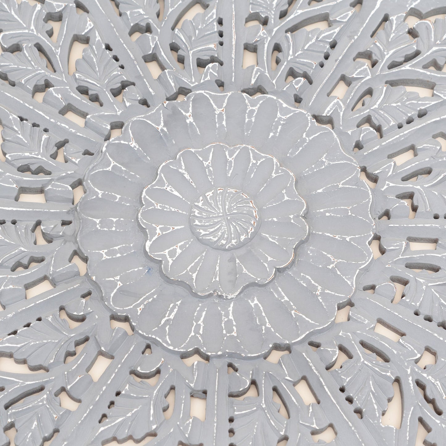 Mandala Wall Decor | Handcarved Wood Wall Art Panel, 48x48"