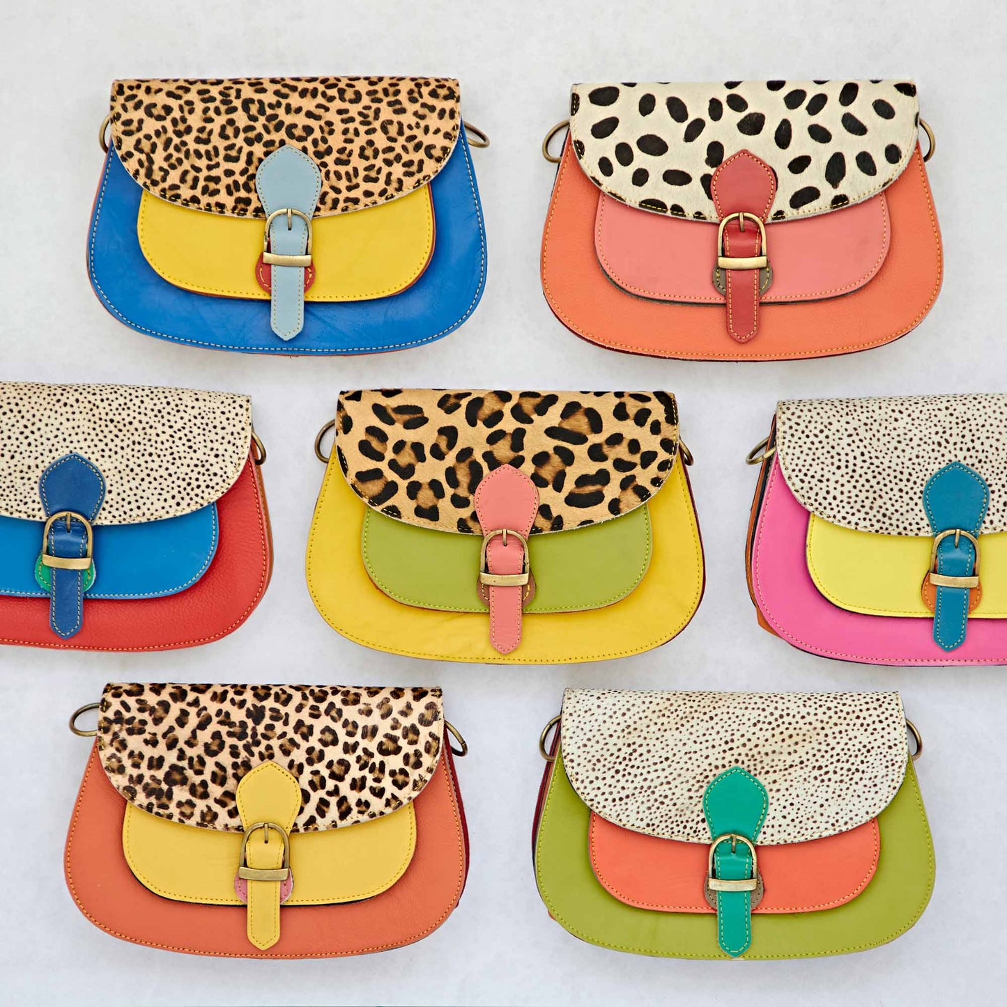 Sonashki Recycled Leather Multicoloured Crossbody Bag