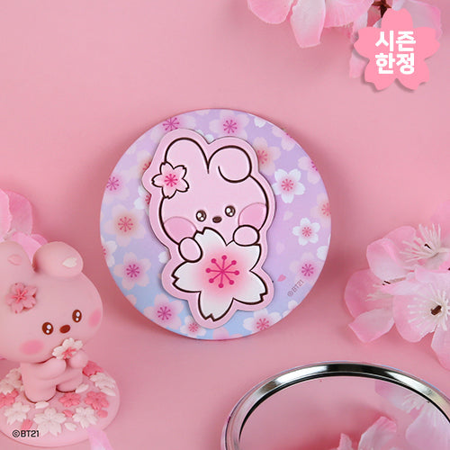BTS x BT21 - Cherry Blossom Leather Patch Mirror