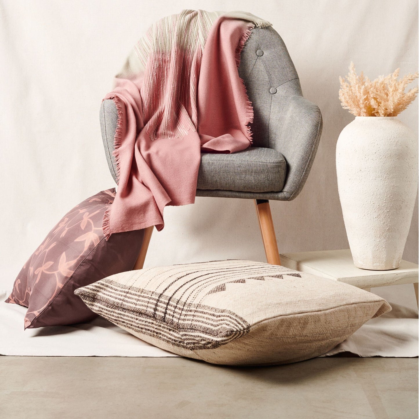 Chive Ombre Hand Textured Handloom Soft Merino Throw