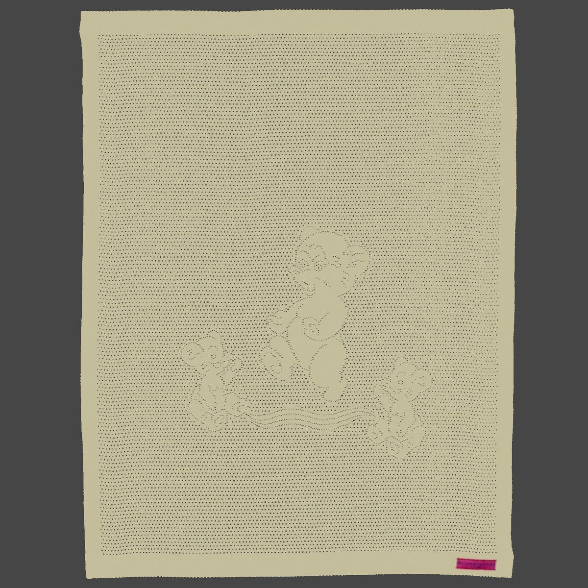 Southampton Home Lace Weave Teddy Bear Baby Blanket - Yellow