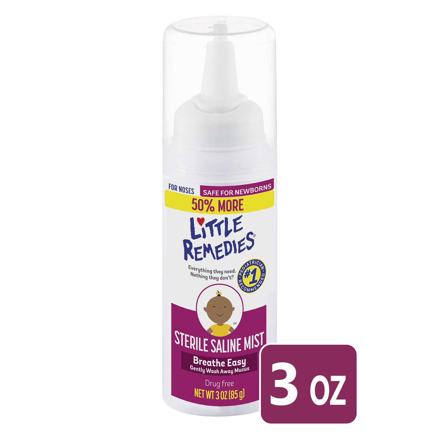 Little Remedies Sterile Saline Nasal Mist Safe For Newborns 3 Fl Oz