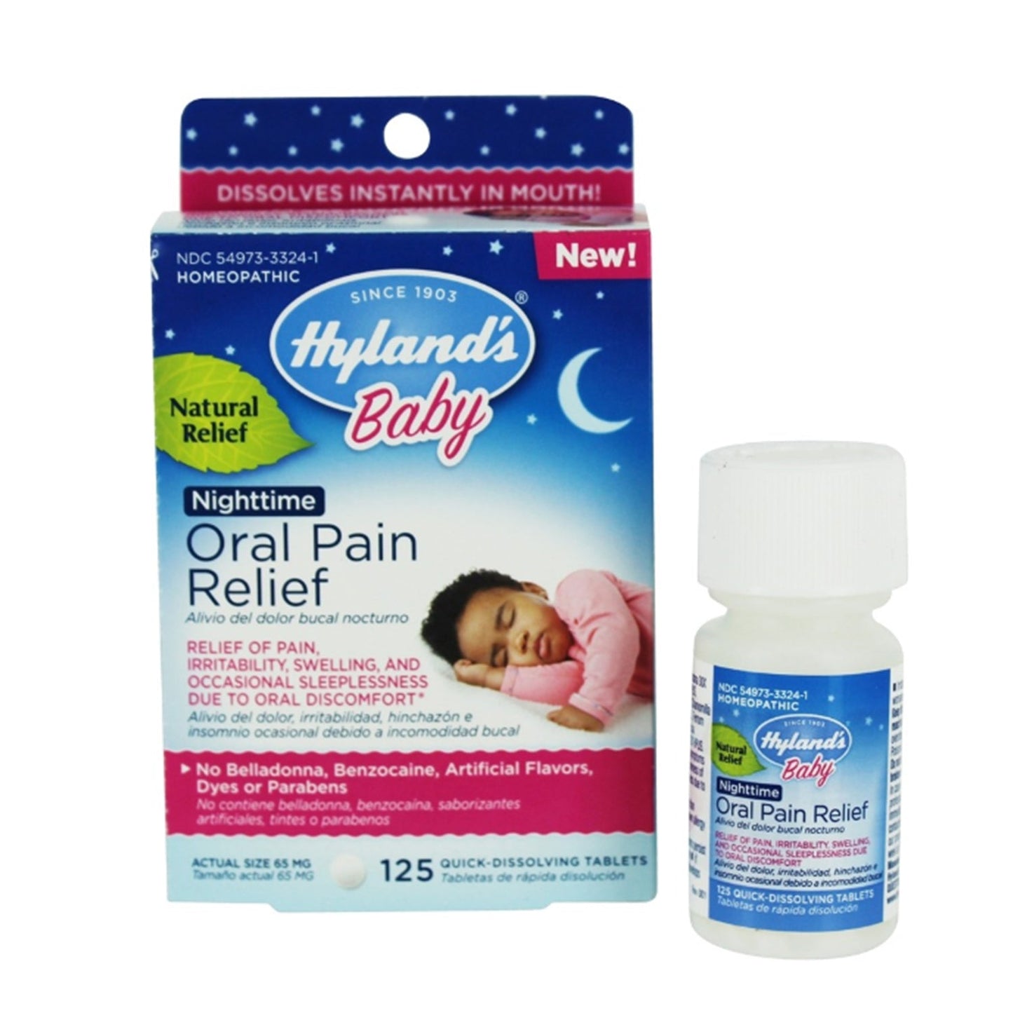 Hyland's Baby Natural Nighttime Oral Pain Relief, 125 Tablets