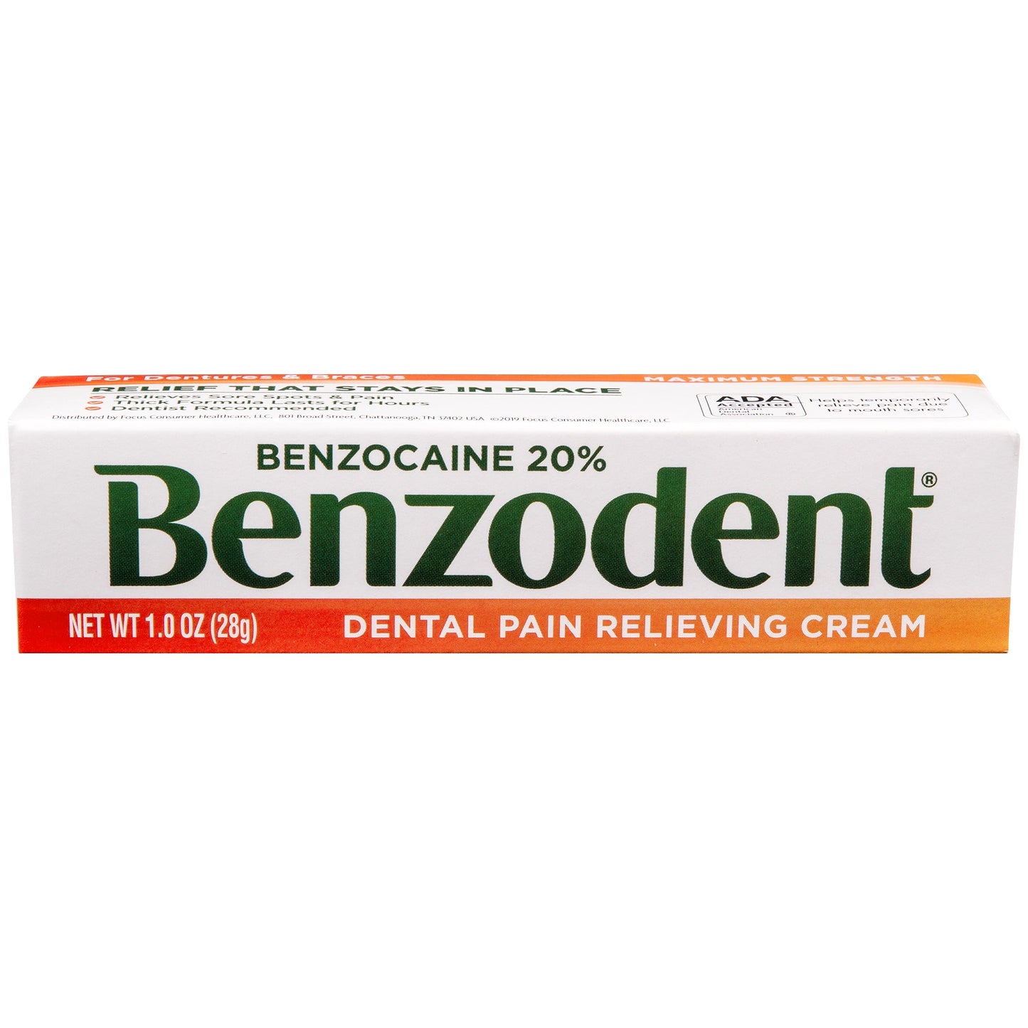 Benzodent Dental Pain Relieving Cream, 1 Oz