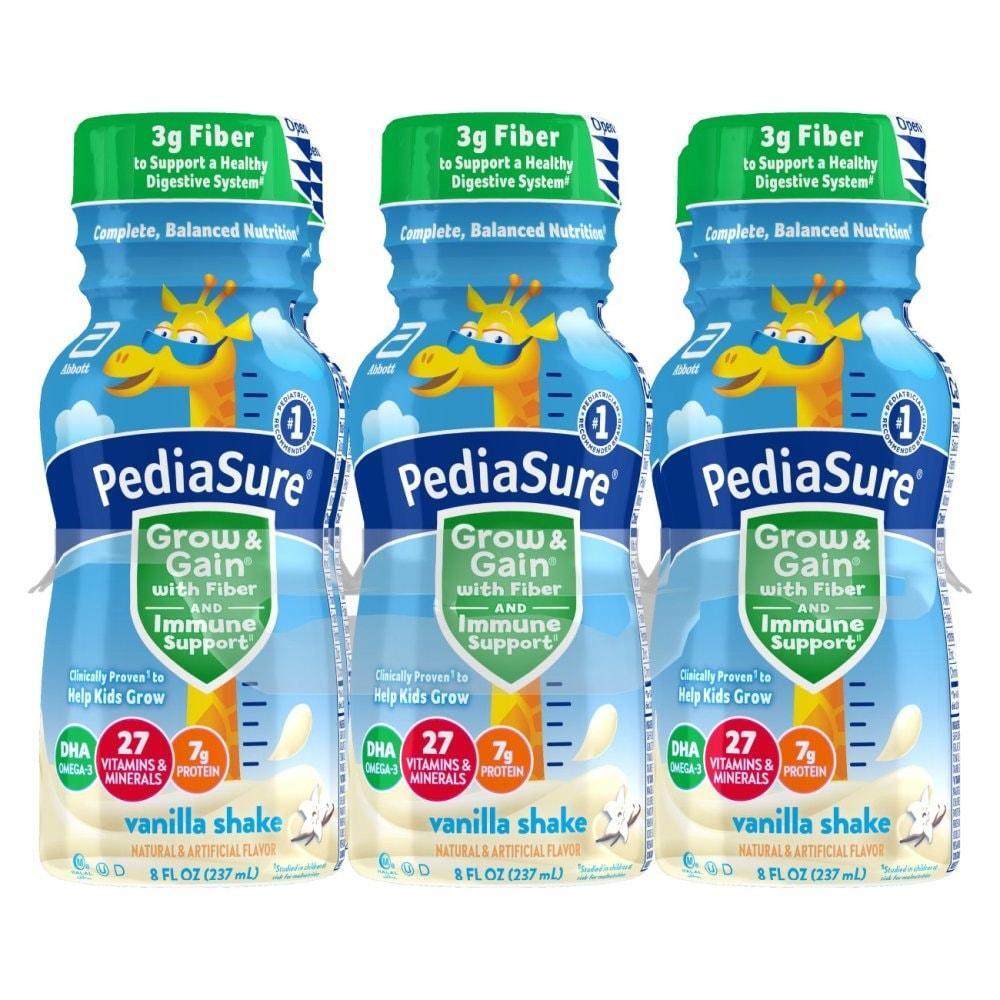 PediaSure Grow & Gain With Fiber Kids' Nutritional Shake Vanilla - 6 Ct/48 Fl Oz