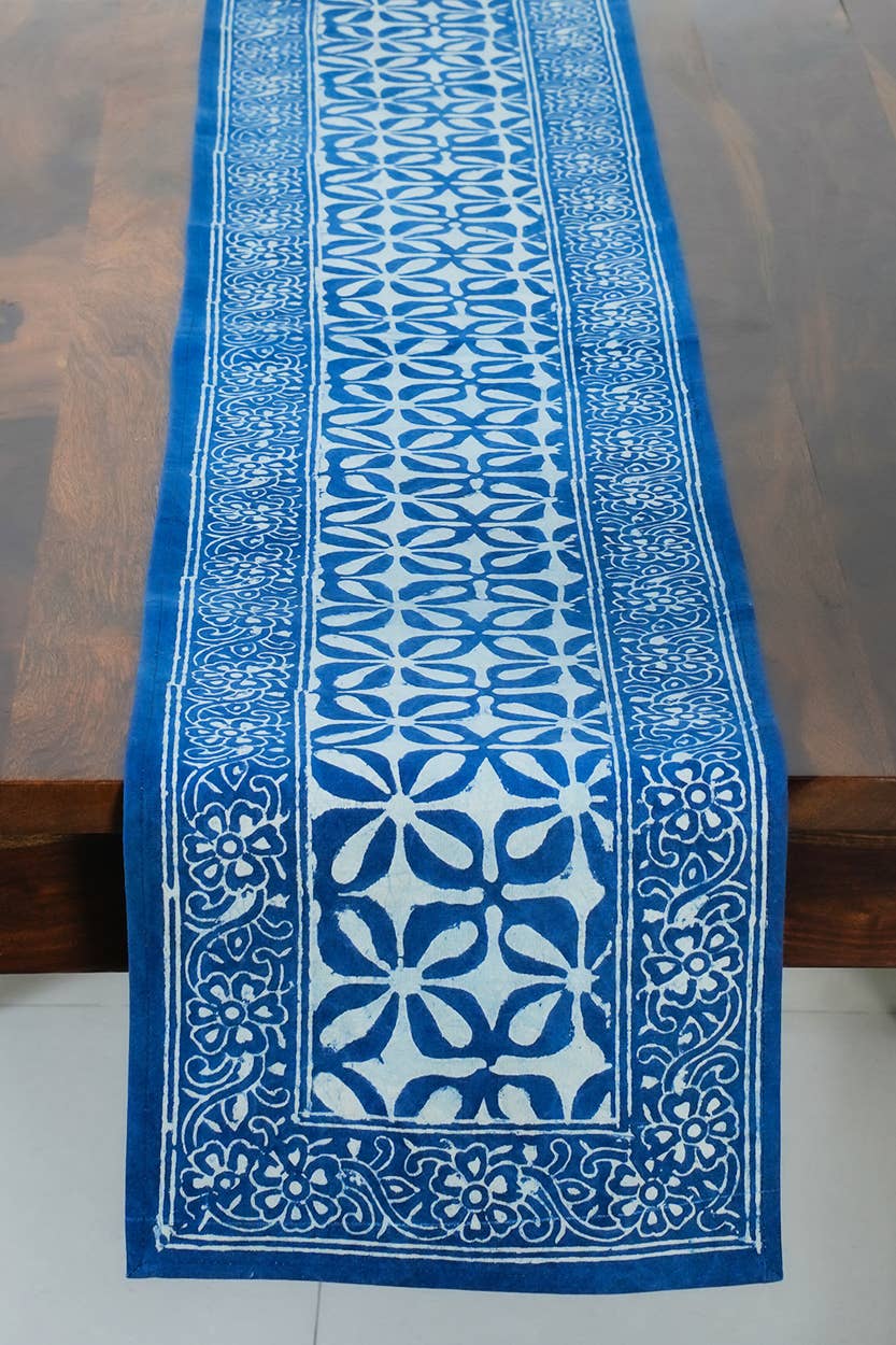 Sevya Handmade - Indigo Mosaic Table Runner - Osadia Concept Store