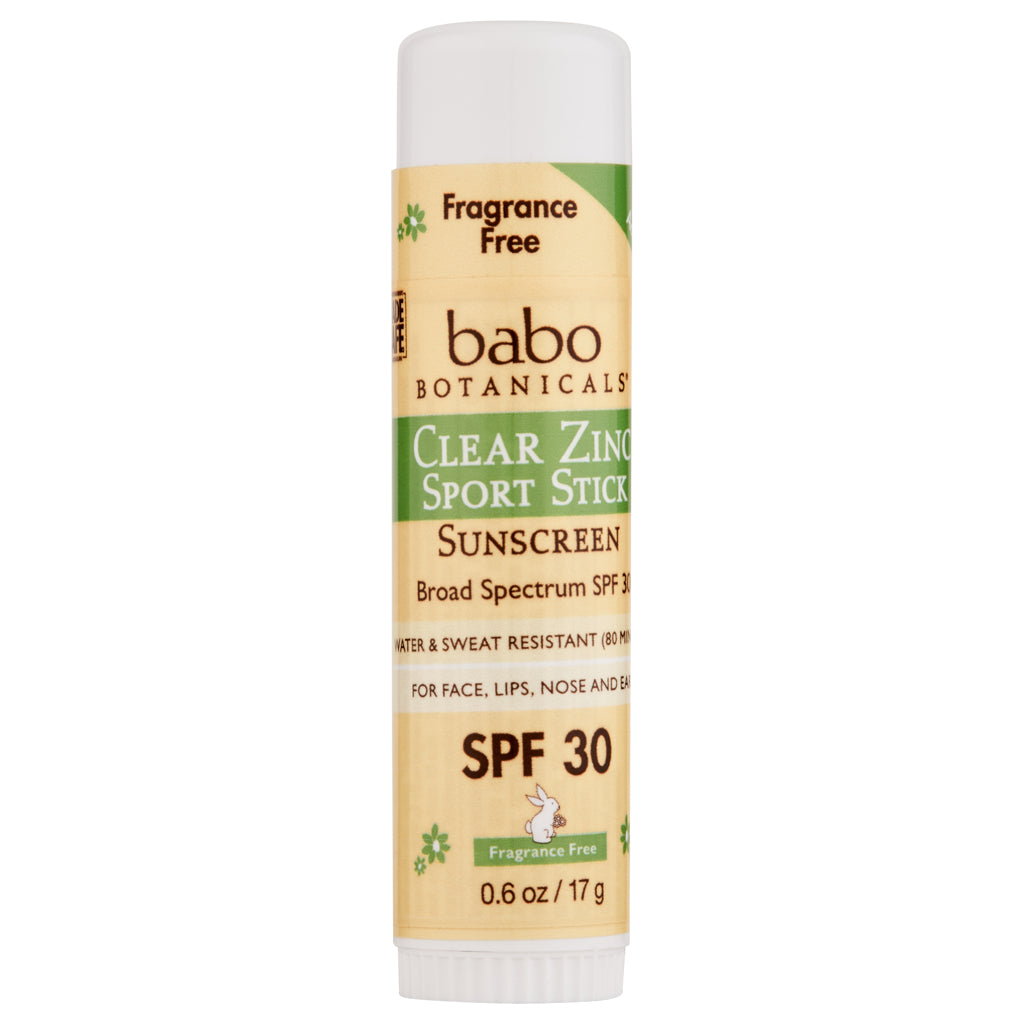 Babo Botanicals SPF 30 Clear Zinc Sport Stick Sunscreen Fragrance Free