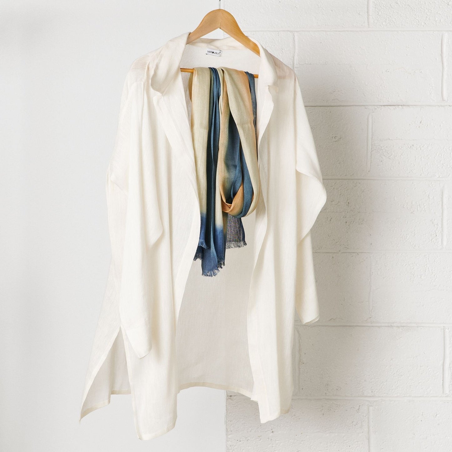 Oceana Beige Soft Linen Silk Handloom Scarf
