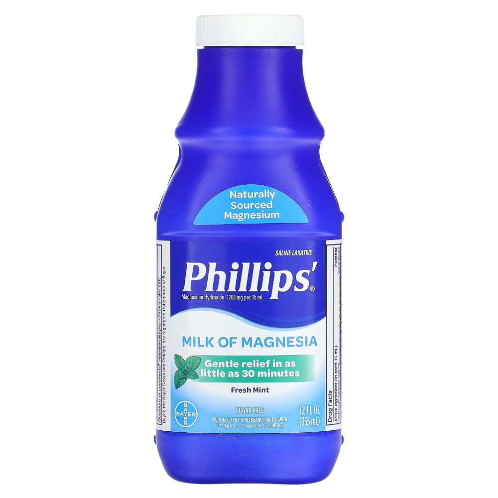 Phillips' Milk Of Magnesia, Sugar Free, Fresh Mint 12 Fl Oz