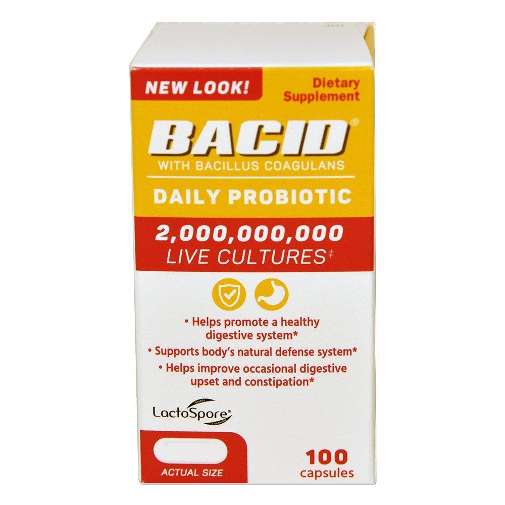 Bacid Daily Probiotic With Bacillus Coagulans For Digestive Health, White