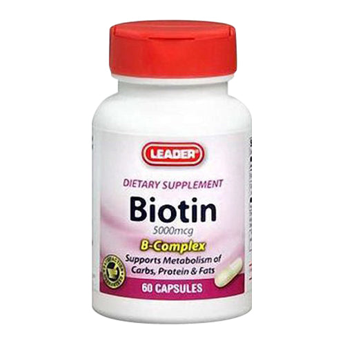 Leader Health Care Biotin 5000 Mcg, B Complex Capsules