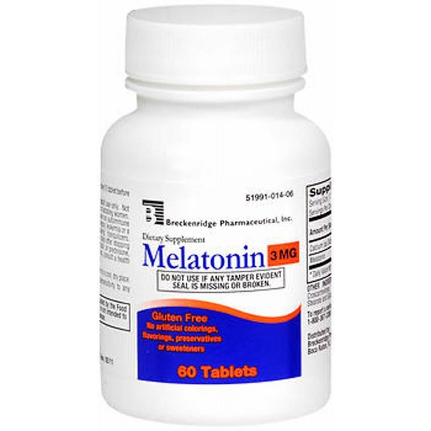 Breckenridge Melatonin Tablets, 3mg, 60ct