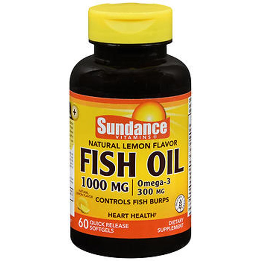 Sundance Vitamins Fish Oil 1000 Mg Natural Lemon Flavor - 60 Softgels