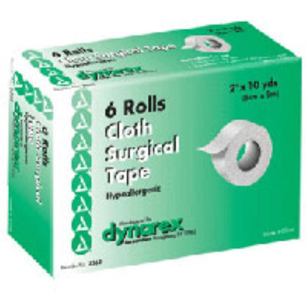 Dynarex Cloth Surgical Tape 2"X10 YD, 6 Rolls