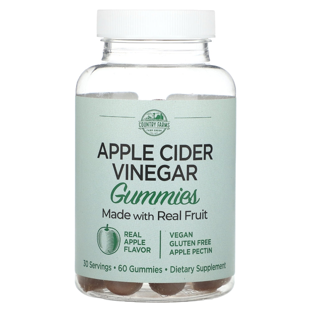 Country Farms Apple Cider Vinegar Gummies, Real Apple, 60 Gummies